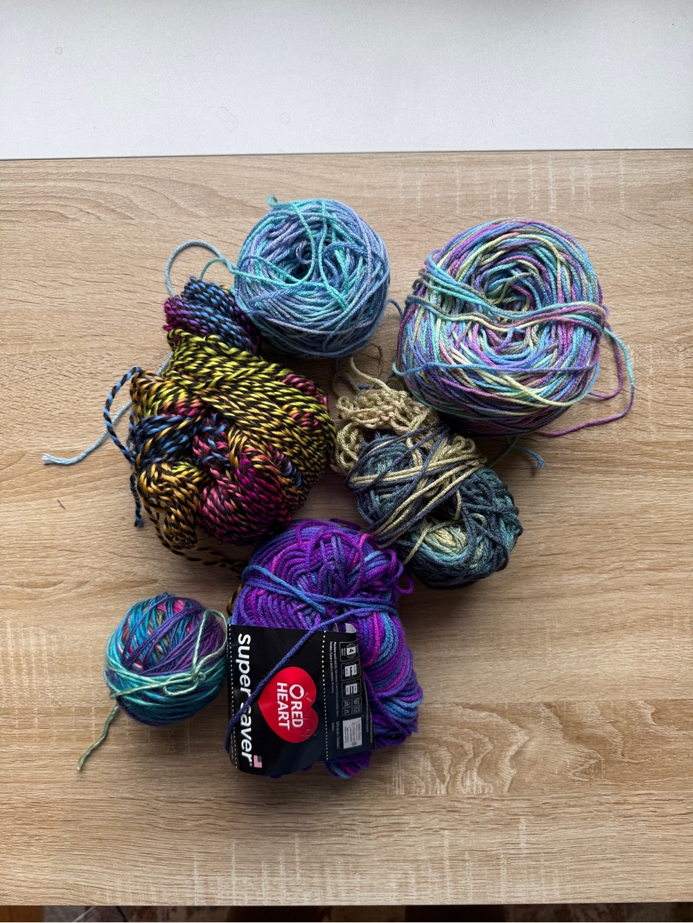 Acrylic yarn blues - Mixed Bundle - worsted weight